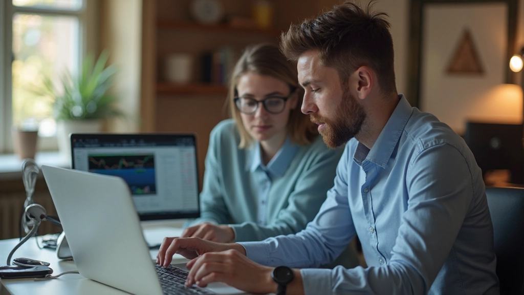 Anfänger Trader bereitet sich auf erste Handelstransaktionen vor und lernt wichtige Konzepte
