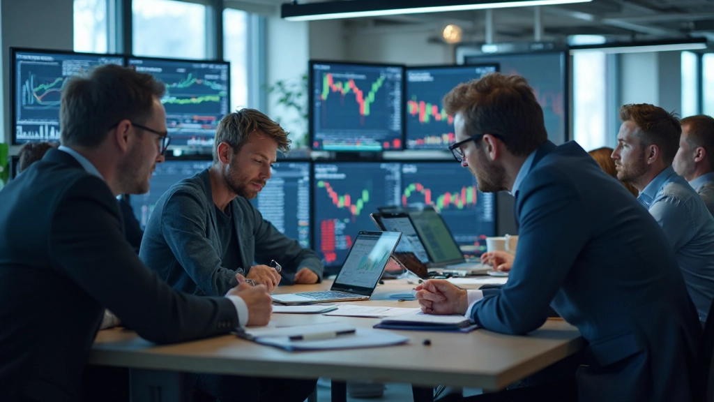 Gemeinsames Lernen in professioneller Umgebung mit Finanzcharts und modernem Unterrichtsraum