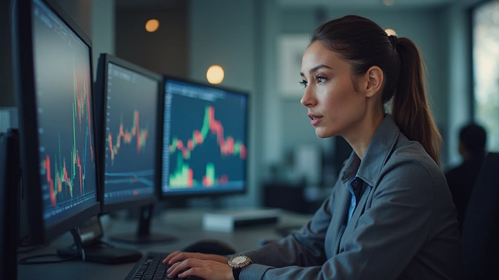 Trader analysiert Momentum Indikatoren auf mehreren Monitoren mit verschiedenen Zeitrahmen