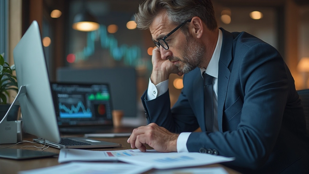 Analyst untersucht Unternehmensfinanzberichte und wirtschaftliche Daten zur fundamentalen Bewertung