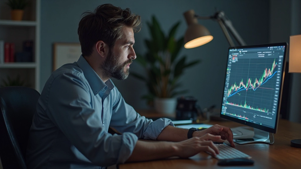 Aktienkurs-Charts und Börsenanalyse mit Aufwärtstrends und Finanzindikatoren auf professionellem Monitor