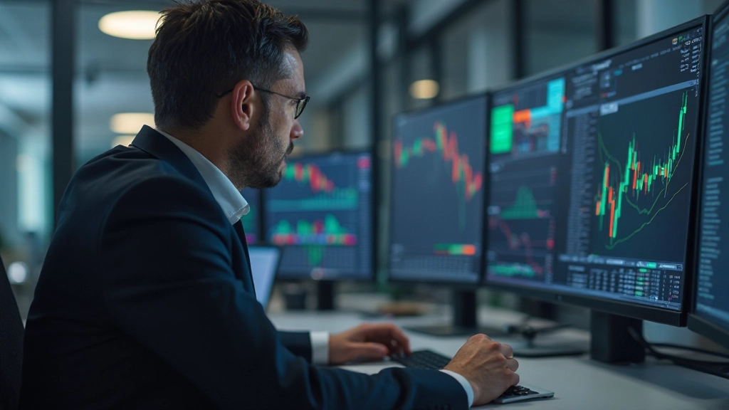 Investor schaut angespannt auf Aktienmarkt-Charts während eines Marktcrash