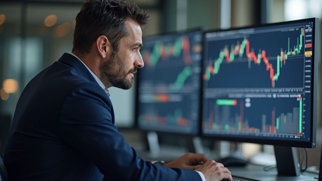 Trader analysiert technische Diagramme und Muster