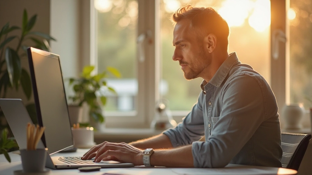 Trader meditiert am Morgen für mentale Klarheit vor dem Handelstag