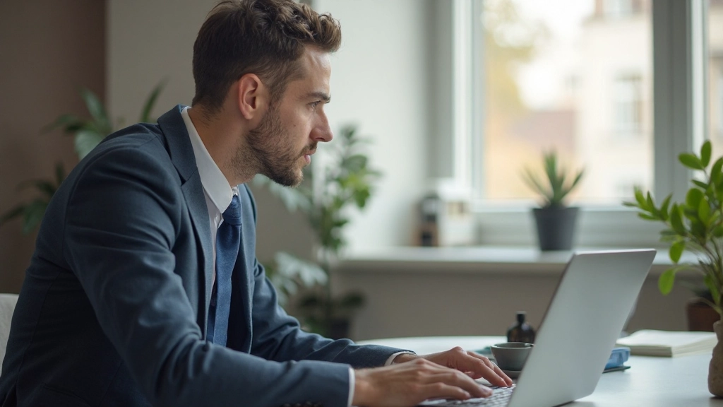 Anfänger Trader eröffnet sein erstes Handelskonto auf Laptop