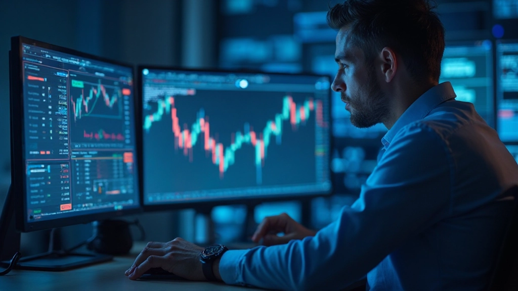 Professionelles Diagramm zeigt Chartmuster mit Take Profit und Stop Loss Ebenen auf Handelsterminal