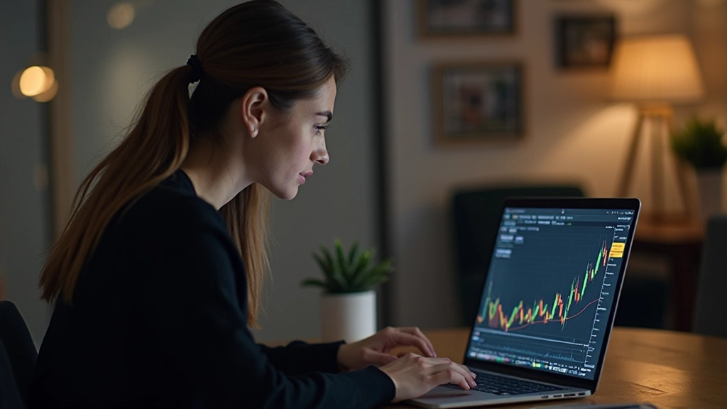 Student studiert Wirtschaftsindikatoren und Marktdaten an einem Laptop